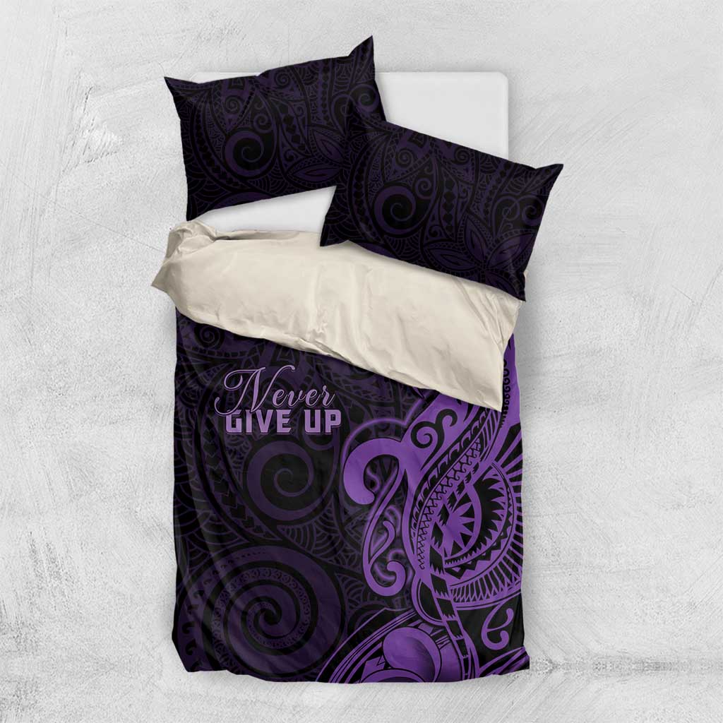 Lupus Warrior Bedding Set Never Give Up Polynesian Style