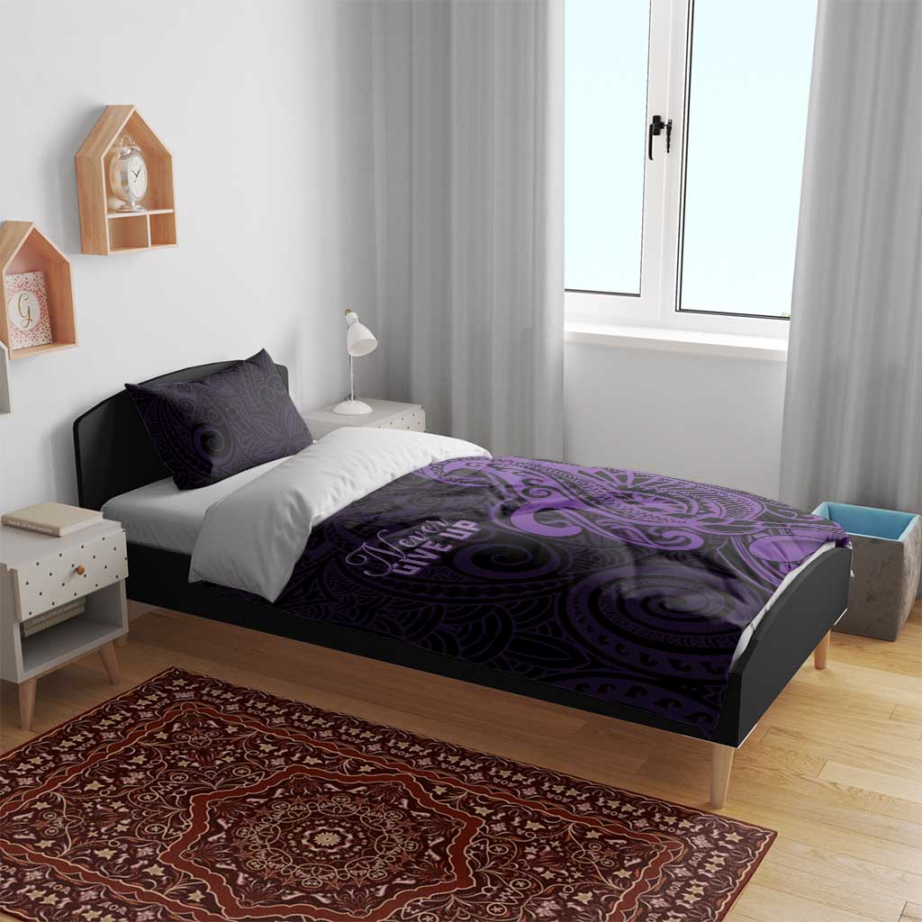 Lupus Warrior Bedding Set Never Give Up Polynesian Style