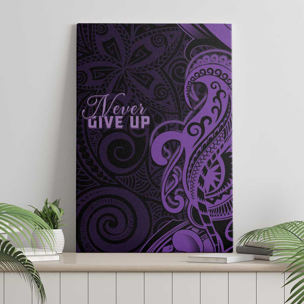 Lupus Warrior Canvas Wall Art Never Give Up Polynesian Style