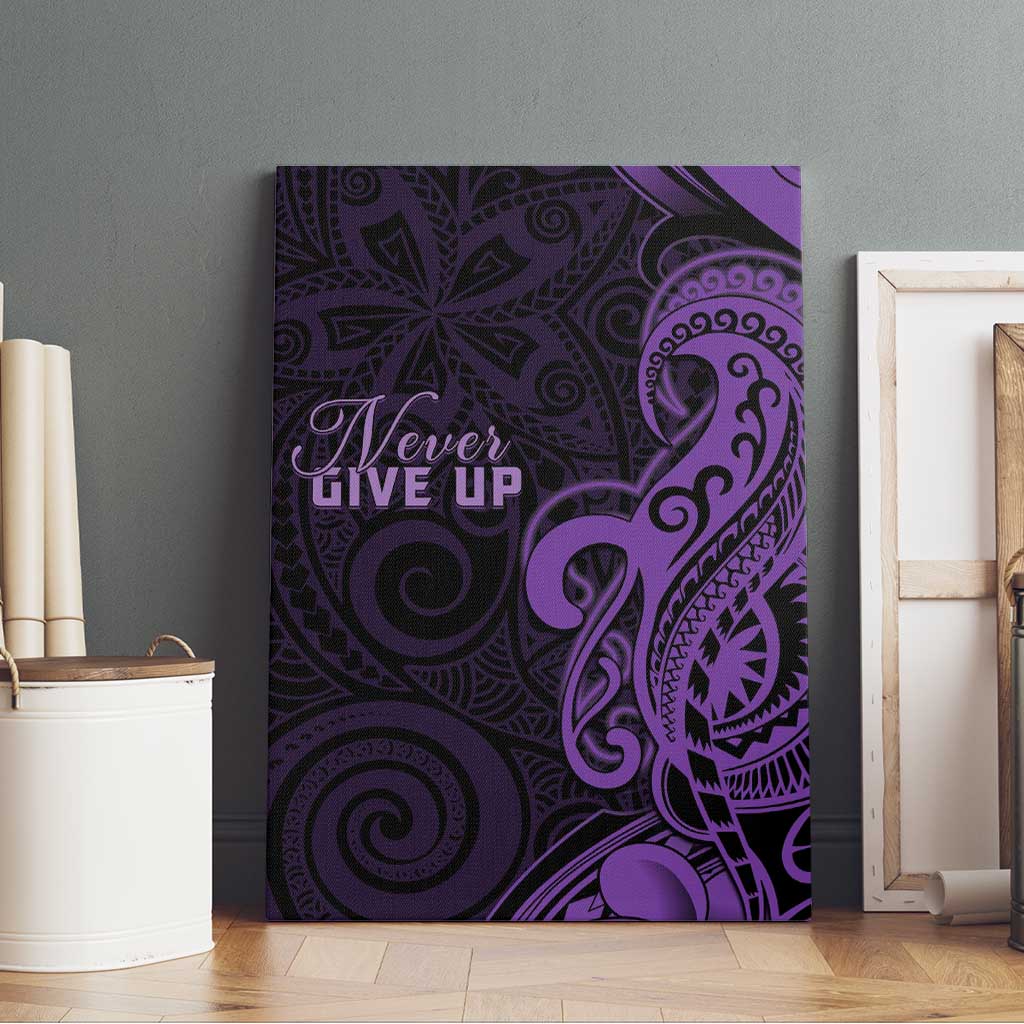 Lupus Warrior Canvas Wall Art Never Give Up Polynesian Style