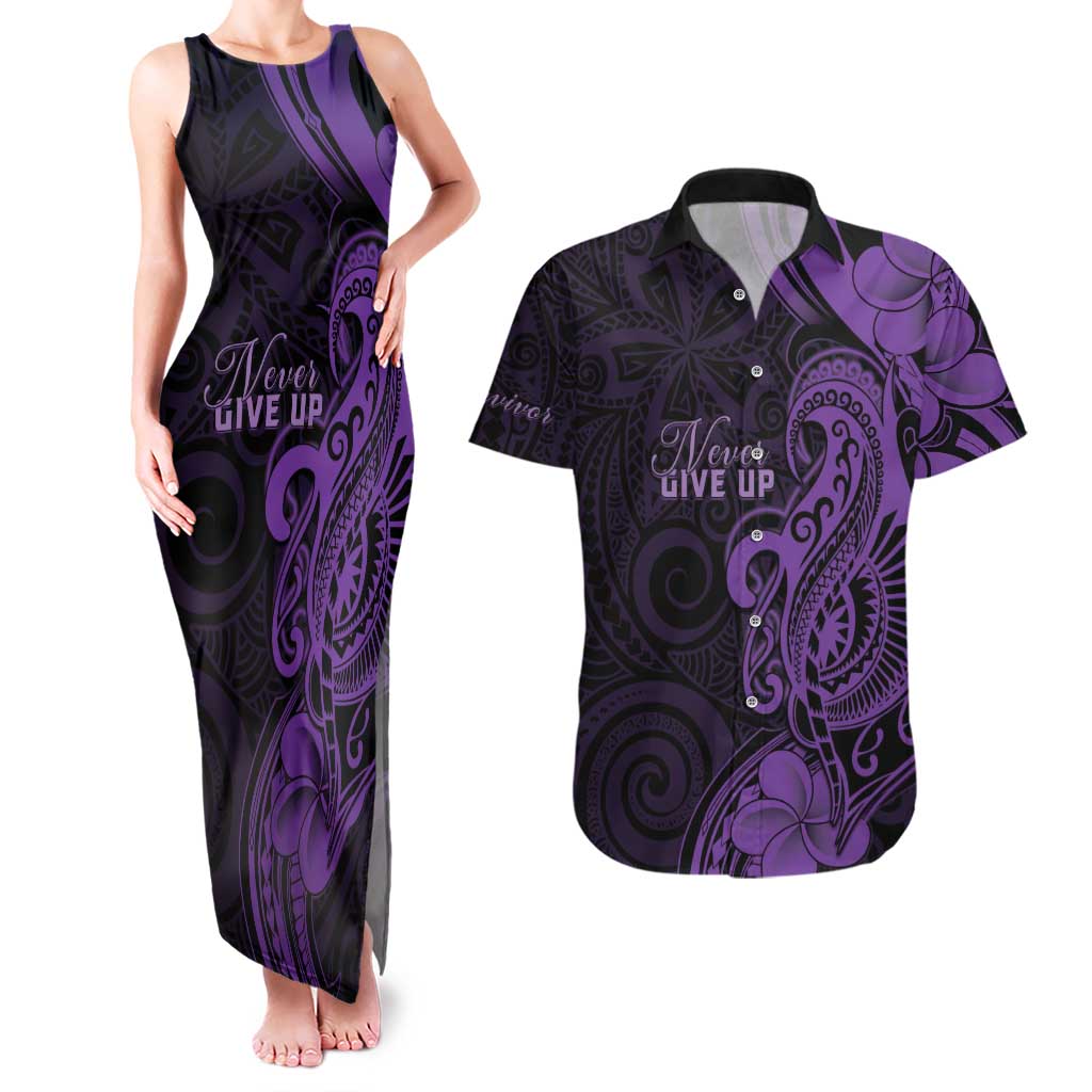 Personalised Lupus Warrior Couples Matching Tank Maxi Dress and Hawaiian Shirt Never Give Up Polynesian Style