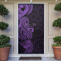 Personalised Lupus Warrior Door Cover Never Give Up Polynesian Style
