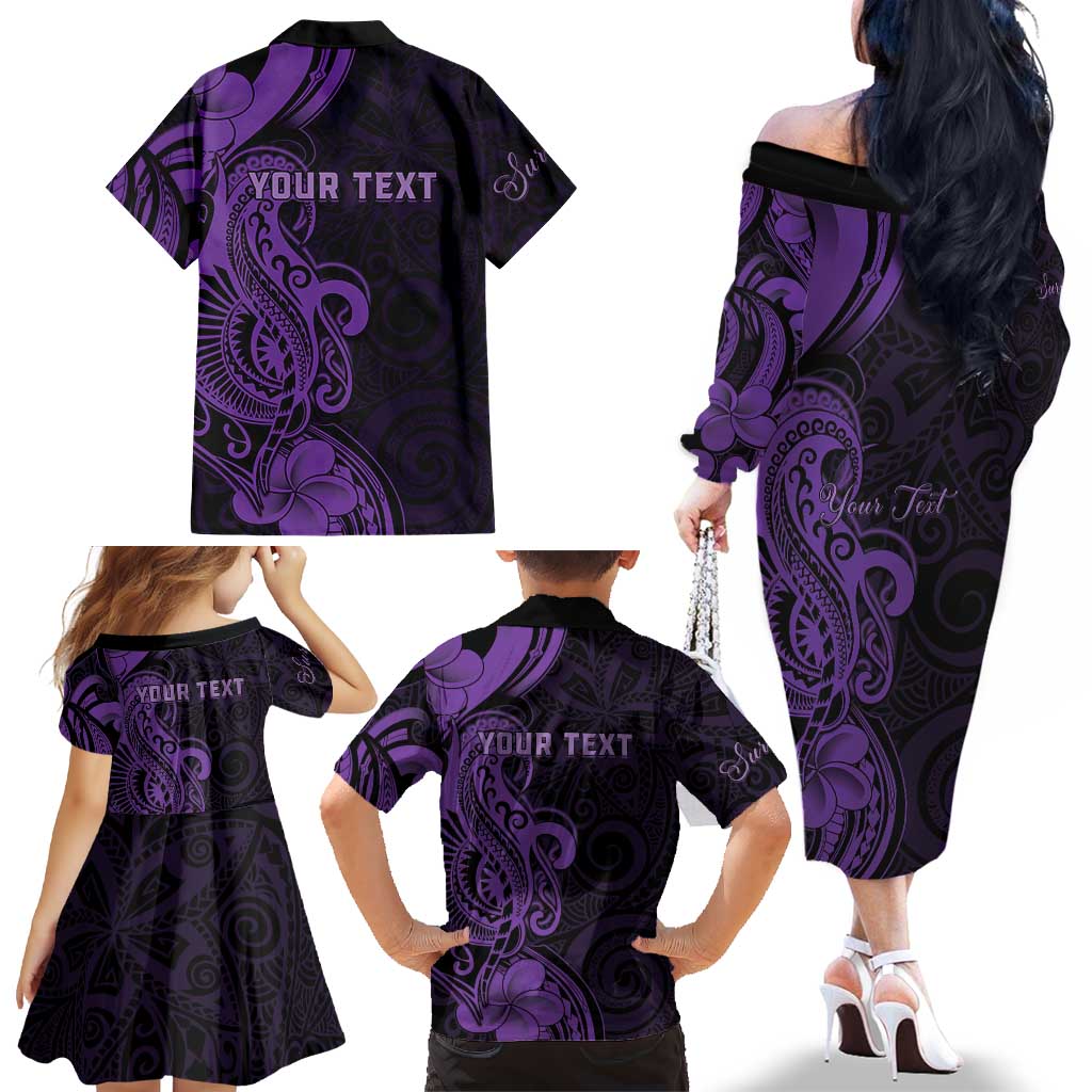 Personalised Lupus Warrior Family Matching Off The Shoulder Long Sleeve Dress and Hawaiian Shirt Never Give Up Polynesian Style LT05 - Polynesian Pride