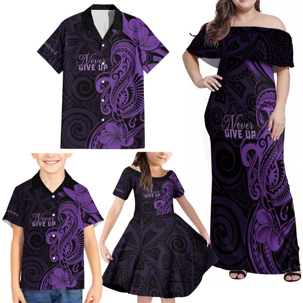 Personalised Lupus Warrior Family Matching Off Shoulder Maxi Dress and Hawaiian Shirt Never Give Up Polynesian Style