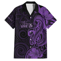 Personalised Lupus Warrior Family Matching Summer Maxi Dress and Hawaiian Shirt Never Give Up Polynesian Style LT05 Dad's Shirt - Short Sleeve Purple - Polynesian Pride