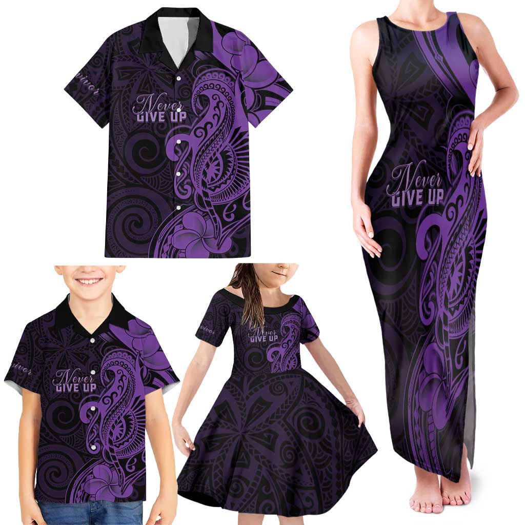 Personalised Lupus Warrior Family Matching Tank Maxi Dress and Hawaiian Shirt Never Give Up Polynesian Style