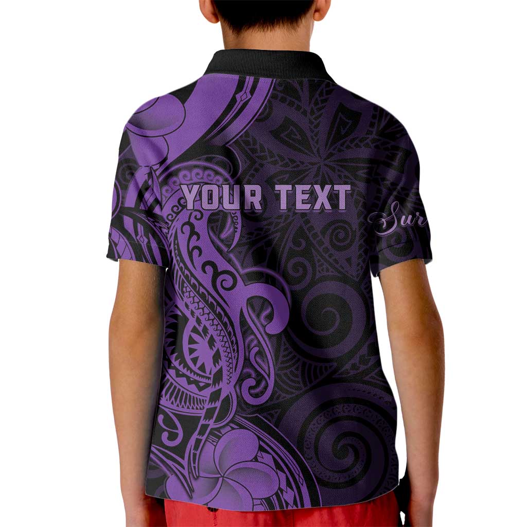 Personalised Lupus Warrior Kid Polo Shirt Never Give Up Polynesian Style