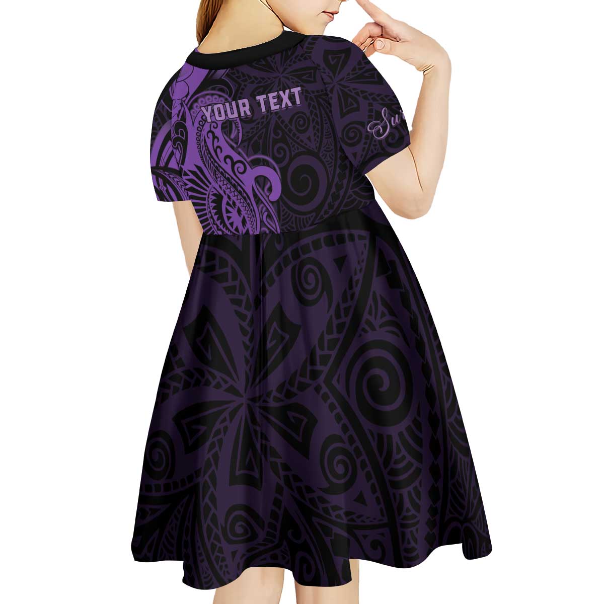 Personalised Lupus Warrior Kid Short Sleeve Dress Never Give Up Polynesian Style LT05 - Polynesian Pride
