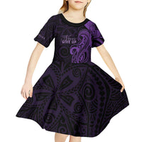 Personalised Lupus Warrior Kid Short Sleeve Dress Never Give Up Polynesian Style LT05 - Polynesian Pride