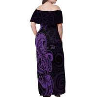 Personalised Lupus Warrior Off Shoulder Maxi Dress Never Give Up Polynesian Style LT05 - Polynesian Pride