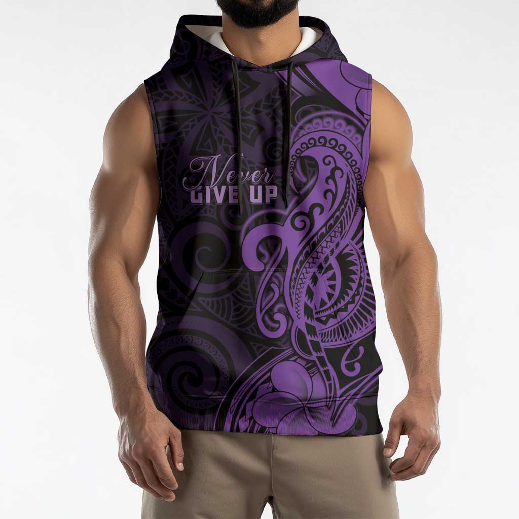 Personalised Lupus Warrior Sleeveless Hoodie Never Give Up Polynesian Style LT05 - Polynesian Pride