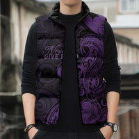 Personalised Lupus Warrior Sleeveless Puffer Jacket Never Give Up Polynesian Style