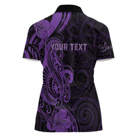 Personalised Lupus Warrior Women Polo Shirt Never Give Up Polynesian Style