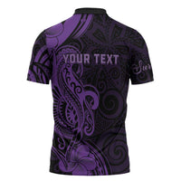 Personalised Lupus Warrior Zipper Polo Shirt Never Give Up Polynesian Style LT05 - Polynesian Pride