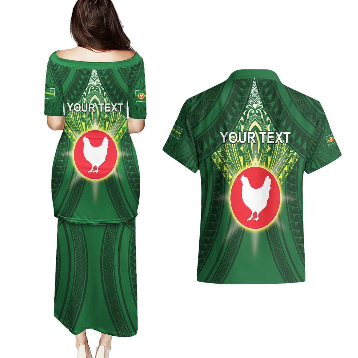Personalized American Samoa Manu'a Cession Day Couples Matching Puletasi and Hawaiian Shirt With Polynesian Pattern