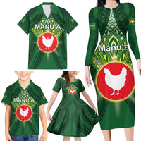 Personalized American Samoa Manu'a Cession Day Family Matching Long Sleeve Bodycon Dress and Hawaiian Shirt With Polynesian Pattern LT05 - Polynesian Pride