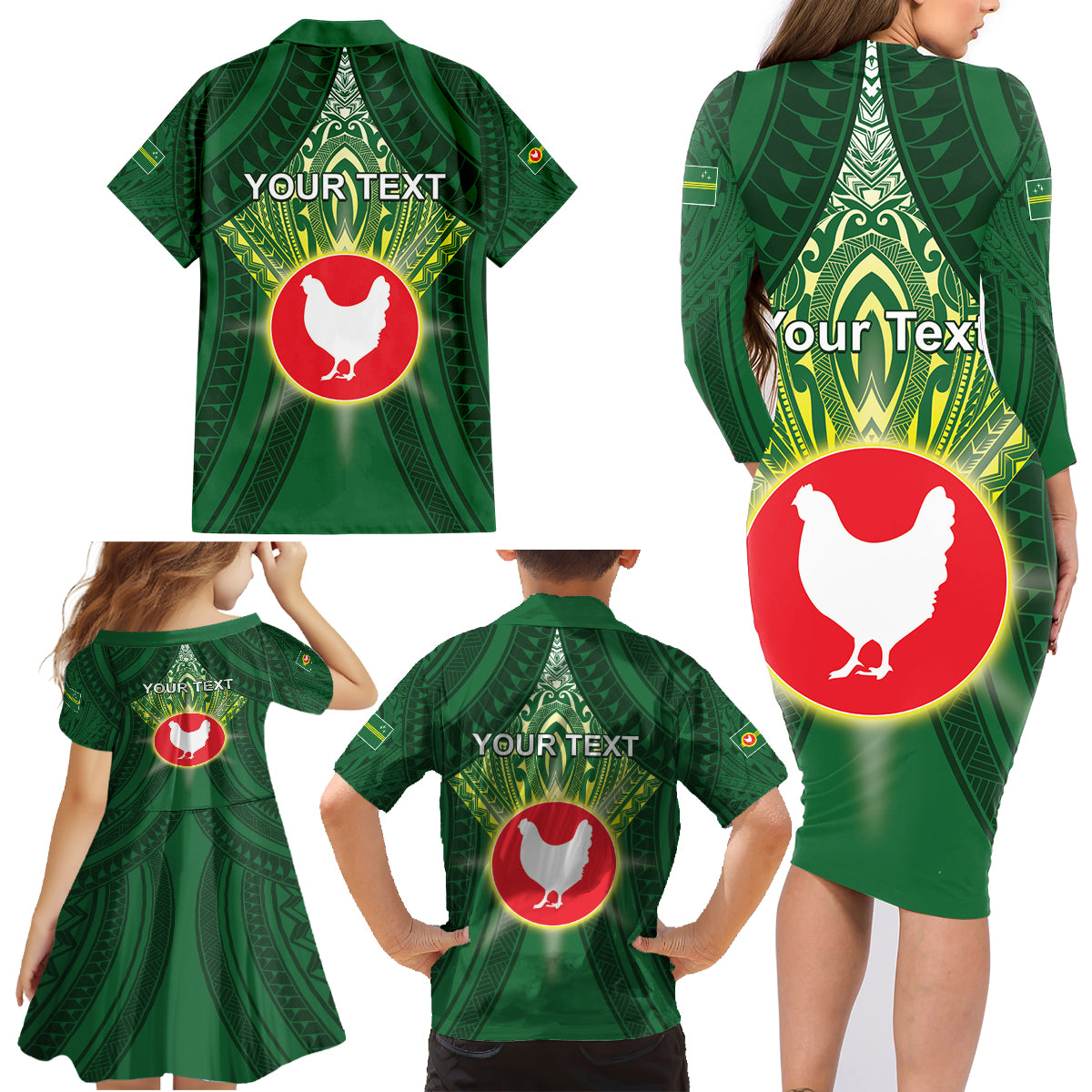 Personalized American Samoa Manu'a Cession Day Family Matching Long Sleeve Bodycon Dress and Hawaiian Shirt With Polynesian Pattern LT05 - Polynesian Pride