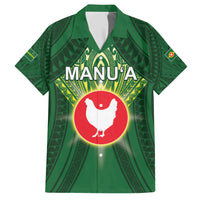 Personalized American Samoa Manu'a Cession Day Family Matching Short Sleeve Bodycon Dress and Hawaiian Shirt With Polynesian Pattern LT05 Dad's Shirt - Short Sleeve Green - Polynesian Pride