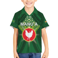 Personalized American Samoa Manu'a Cession Day Family Matching Short Sleeve Bodycon Dress and Hawaiian Shirt With Polynesian Pattern LT05 Son's Shirt Green - Polynesian Pride