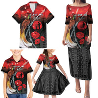 Papua New Guinea Remembrance Day Family Matching Puletasi and Hawaiian Shirt Lest We Forget LT05 - Polynesian Pride
