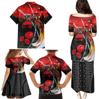 Papua New Guinea Remembrance Day Family Matching Puletasi and Hawaiian Shirt Lest We Forget LT05 - Polynesian Pride