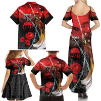 Papua New Guinea Remembrance Day Family Matching Summer Maxi Dress and Hawaiian Shirt Lest We Forget LT05 - Polynesian Pride