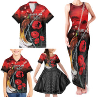 Papua New Guinea Remembrance Day Family Matching Tank Maxi Dress and Hawaiian Shirt Lest We Forget LT05 - Polynesian Pride