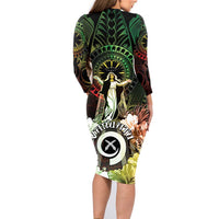 Vanuatu Happy Assumption Day Family Matching Long Sleeve Bodycon Dress and Hawaiian Shirt LT05 - Polynesian Pride