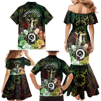 Vanuatu Happy Assumption Day Family Matching Mermaid Dress and Hawaiian Shirt LT05 - Polynesian Pride