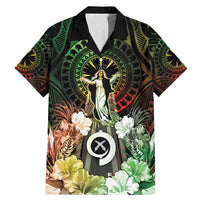 Vanuatu Happy Assumption Day Family Matching Mermaid Dress and Hawaiian Shirt LT05 Dad's Shirt - Short Sleeve Reggae - Polynesian Pride