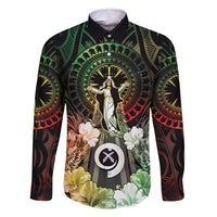 Vanuatu Happy Assumption Day Family Matching Mermaid Dress and Hawaiian Shirt LT05 Dad's Shirt - Long Sleeve Reggae - Polynesian Pride