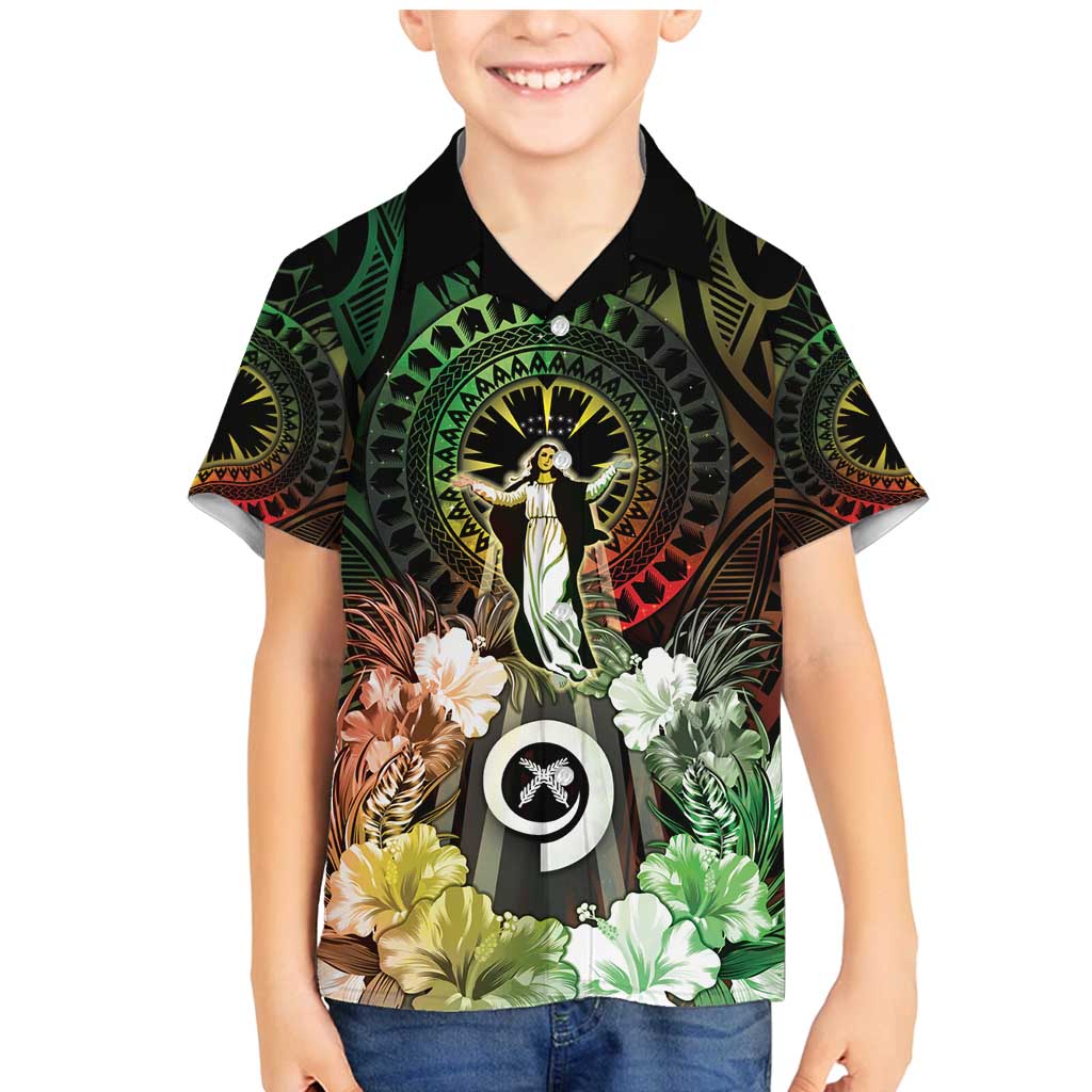 Vanuatu Happy Assumption Day Family Matching Mermaid Dress and Hawaiian Shirt LT05 Son's Shirt Reggae - Polynesian Pride