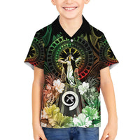 Vanuatu Happy Assumption Day Family Matching Off The Shoulder Long Sleeve Dress and Hawaiian Shirt LT05 Son's Shirt Reggae - Polynesian Pride