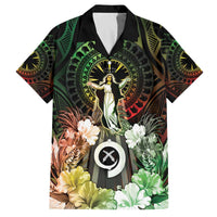 Vanuatu Happy Assumption Day Family Matching Off Shoulder Short Dress and Hawaiian Shirt LT05 Dad's Shirt - Short Sleeve Reggae - Polynesian Pride