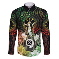 Vanuatu Happy Assumption Day Family Matching Off Shoulder Short Dress and Hawaiian Shirt LT05 Dad's Shirt - Long Sleeve Reggae - Polynesian Pride