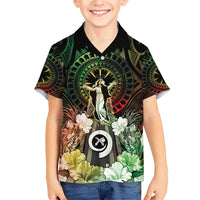 Vanuatu Happy Assumption Day Family Matching Short Sleeve Bodycon Dress and Hawaiian Shirt LT05 Son's Shirt Reggae - Polynesian Pride