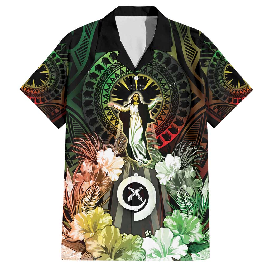Vanuatu Happy Assumption Day Family Matching Summer Maxi Dress and Hawaiian Shirt LT05 Dad's Shirt - Short Sleeve Reggae - Polynesian Pride