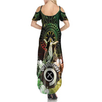 Vanuatu Happy Assumption Day Family Matching Summer Maxi Dress and Hawaiian Shirt LT05 - Polynesian Pride