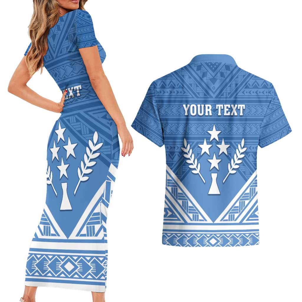 Personalised Kosrae State Gospel Day Couples Matching Short Sleeve Bodycon Dress and Hawaiian Shirt Simple Style LT05 - Polynesian Pride