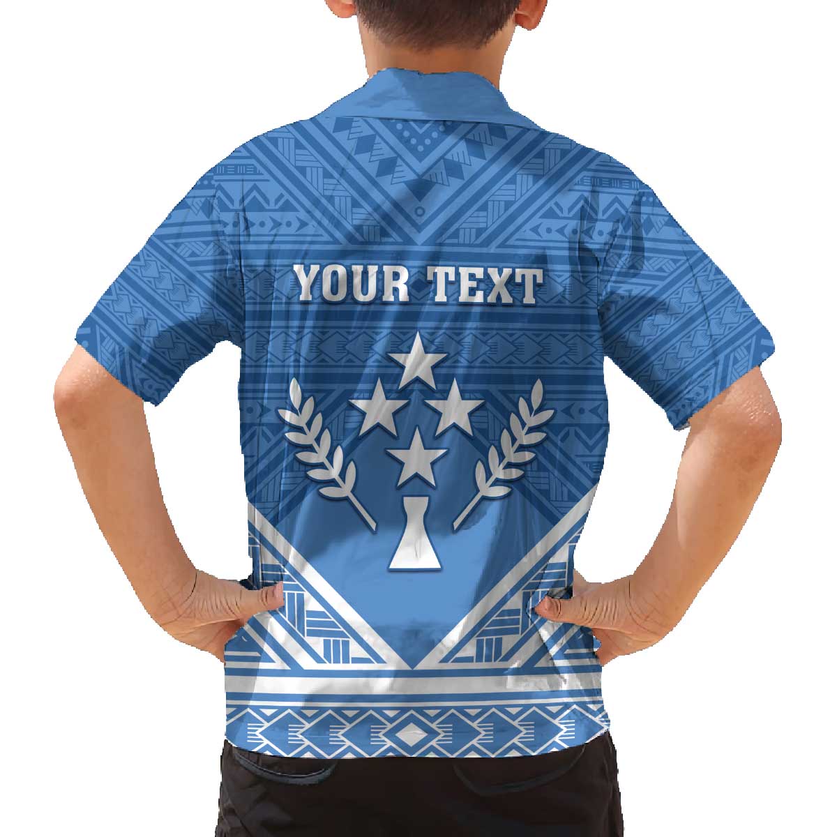 Personalised Kosrae State Gospel Day Family Matching Off The Shoulder Long Sleeve Dress and Hawaiian Shirt Simple Style LT05 - Polynesian Pride