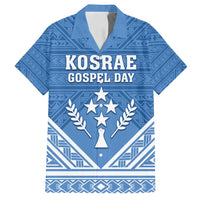 Personalised Kosrae State Gospel Day Family Matching Off Shoulder Maxi Dress and Hawaiian Shirt Simple Style LT05 Dad's Shirt - Short Sleeve Blue - Polynesian Pride