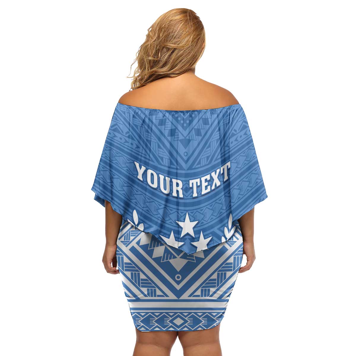 Personalised Kosrae State Gospel Day Family Matching Off Shoulder Short Dress and Hawaiian Shirt Simple Style LT05 - Polynesian Pride