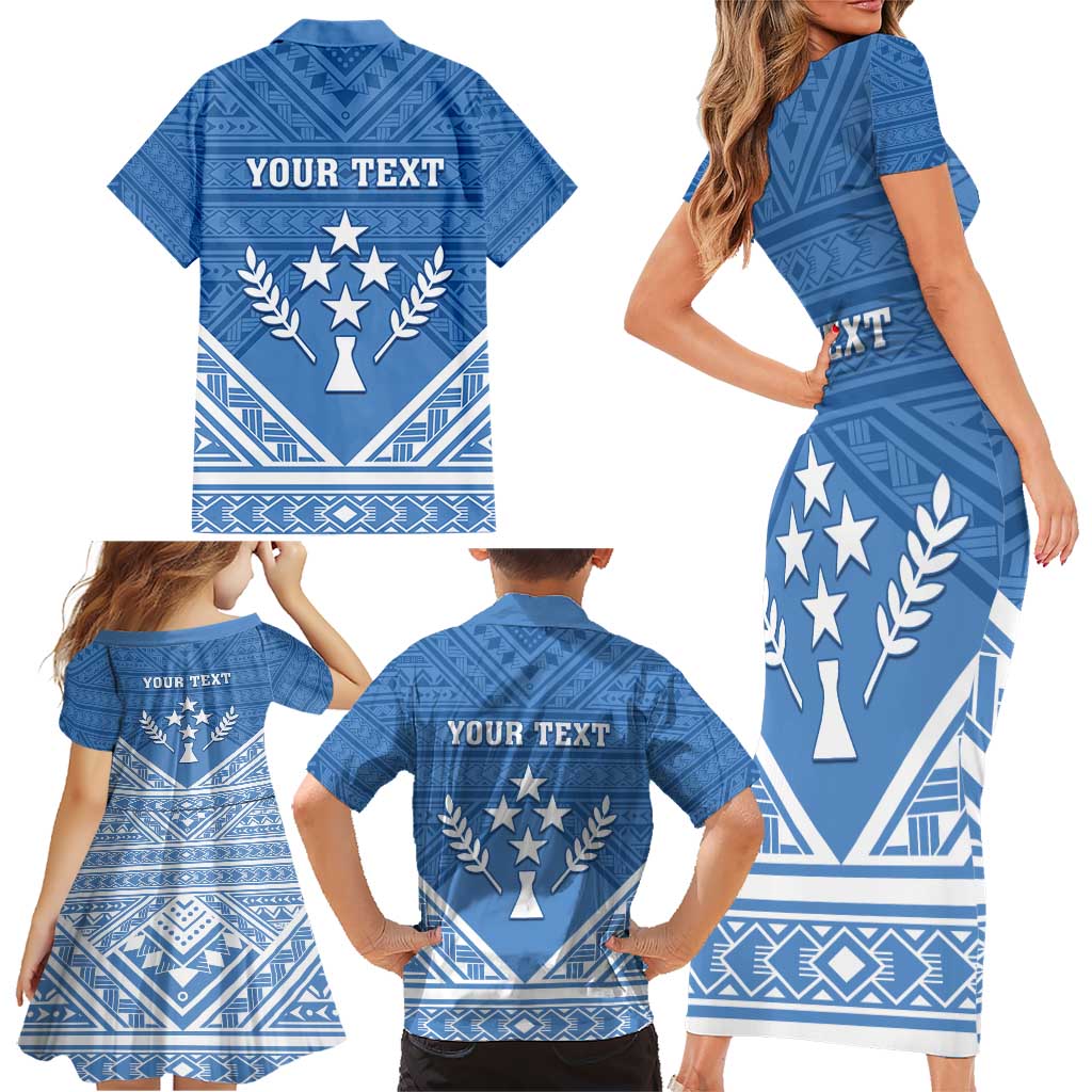 Personalised Kosrae State Gospel Day Family Matching Short Sleeve Bodycon Dress and Hawaiian Shirt Simple Style LT05 - Polynesian Pride