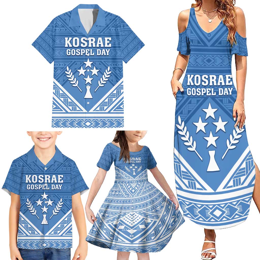 Personalised Kosrae State Gospel Day Family Matching Summer Maxi Dress and Hawaiian Shirt Simple Style LT05 - Polynesian Pride