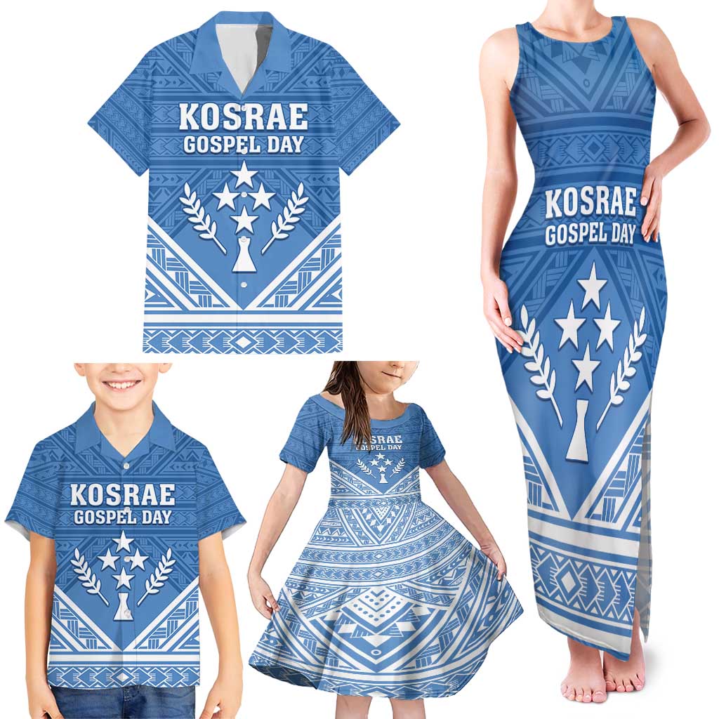 Personalised Kosrae State Gospel Day Family Matching Tank Maxi Dress and Hawaiian Shirt Simple Style LT05 - Polynesian Pride