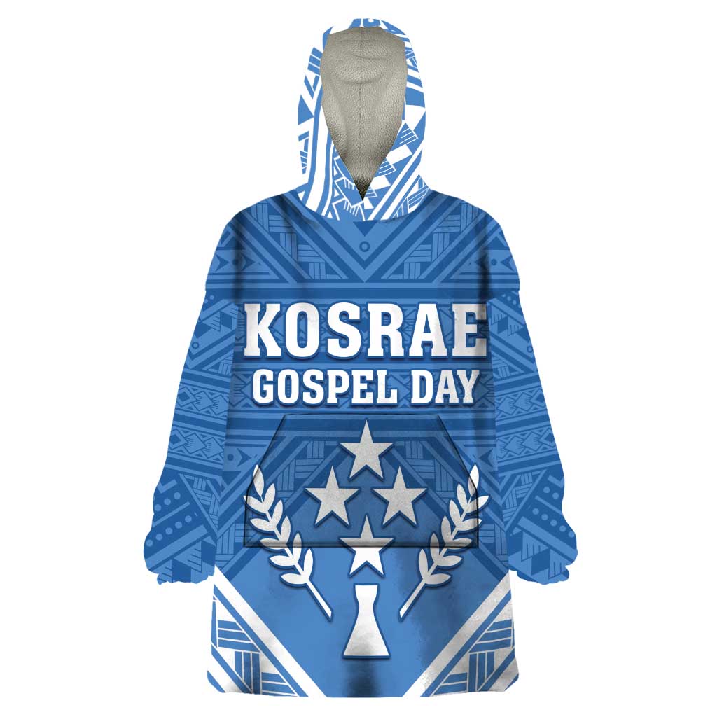 Personalised Kosrae State Gospel Day Wearable Blanket Hoodie Simple Style LT05 One Size Blue - Polynesian Pride