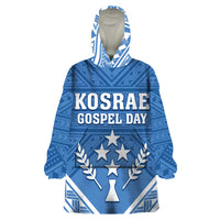 Personalised Kosrae State Gospel Day Wearable Blanket Hoodie Simple Style LT05 One Size Blue - Polynesian Pride