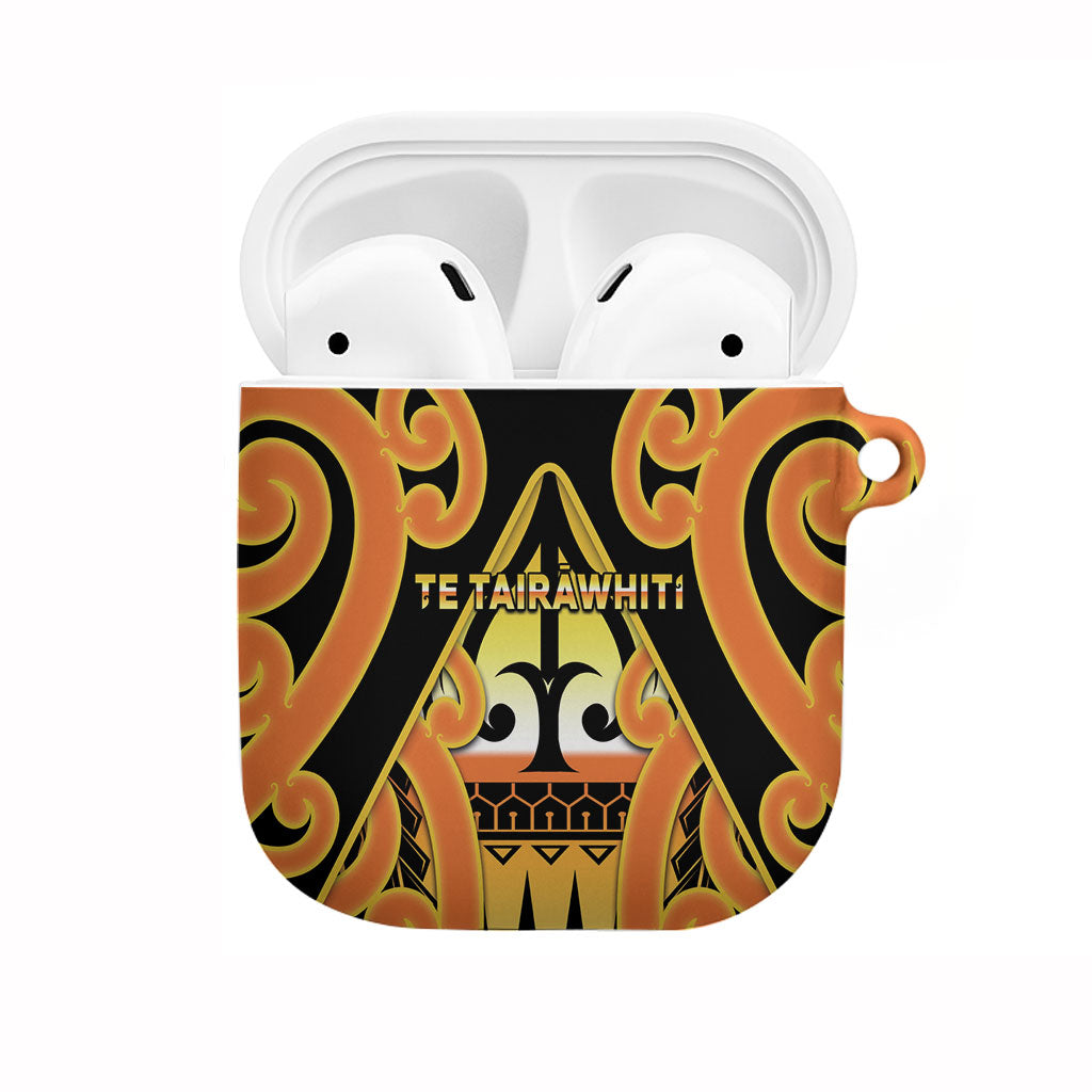 New Zealand Te Tairawhiti AirPods Case Maori Koru Pattern LT05 Orange - Polynesian Pride