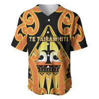 Personalised New Zealand Te Tairawhiti Baseball Jersey Maori Koru Pattern LT05 Orange - Polynesian Pride