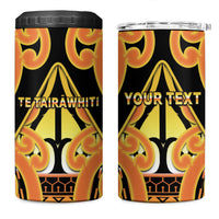 Personalised New Zealand Te Tairawhiti 4 in 1 Can Cooler Tumbler Maori Koru Pattern LT05 One Size: 16 oz Orange - Polynesian Pride